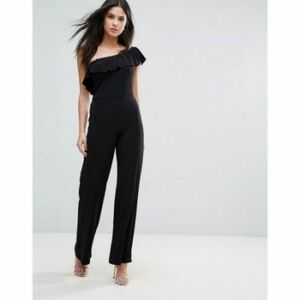 Love Chesley Black Ruffle Jumpsuit